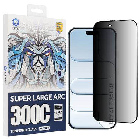 Folie de protectie Lito D+ Max Privacy 300C compatibil cu iPhone 17 Air, Negru