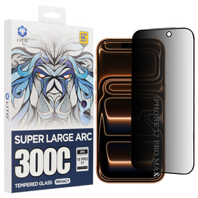 Folie de protectie Lito D+ Max Privacy 300C compatibil cu iPhone 17 Pro Max, Negru