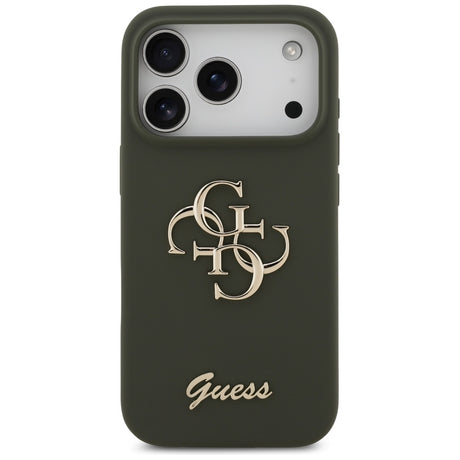 Husa de protectie Guess Silicone Big 4G Script (GUHCP17XSC4GSMA) compatibil cu iPhone 17 Pro Max, Kaki