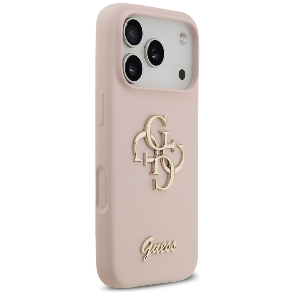 Husă Guess Silicone Big 4G Script pentru iPhone 17 Pro, roz
