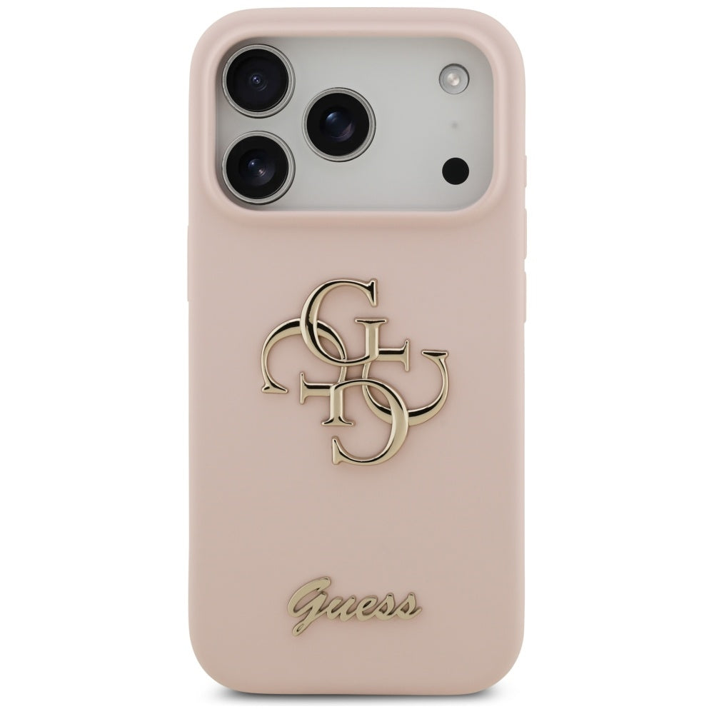 Husă Guess Silicone Big 4G Script pentru iPhone 17 Pro, roz