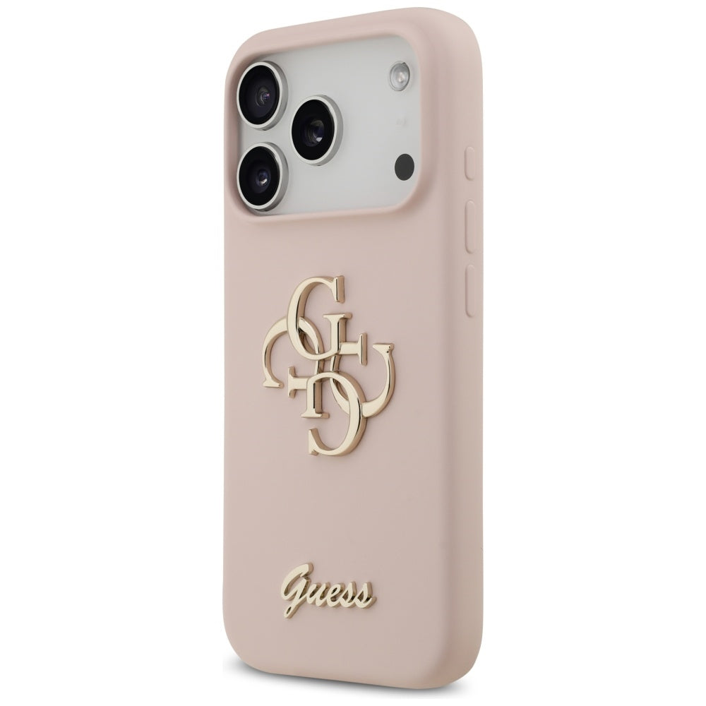 Husă Guess Silicone Big 4G Script pentru iPhone 17 Pro, roz