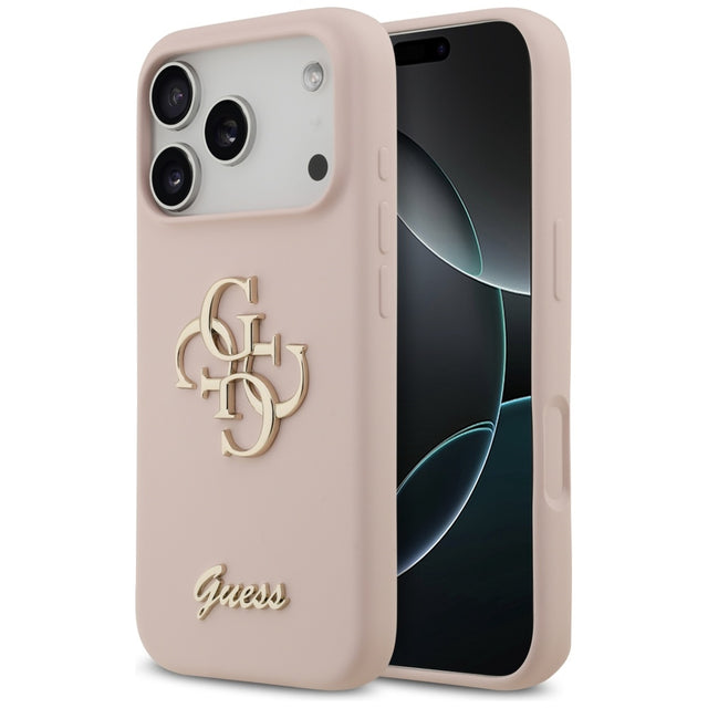 Husă Guess Silicone Big 4G Script pentru iPhone 17 Pro, roz