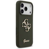 Husa de protectie Guess Silicone Big 4G Script (GUHCP17LSC4GSMA) compatibil cu iPhone 17 Pro, Kaki