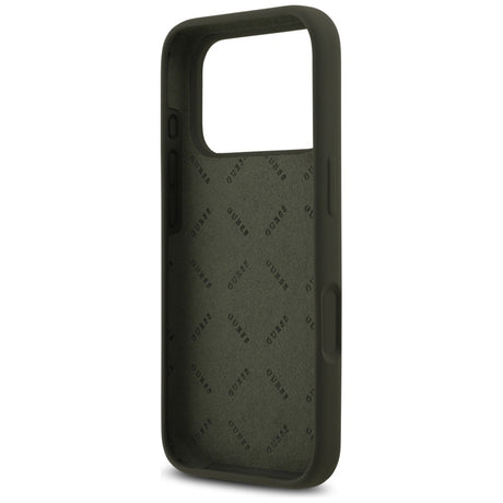 Husa de protectie Guess Silicone Big 4G Script (GUHCP17LSC4GSMA) compatibil cu iPhone 17 Pro, Kaki