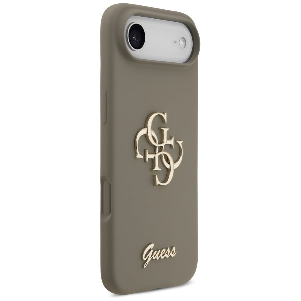 Husa de protectie Guess Silicone Big 4G Script (GUHCP17MSC4GSMW) compatibil cu iPhone 17 Air, Maro