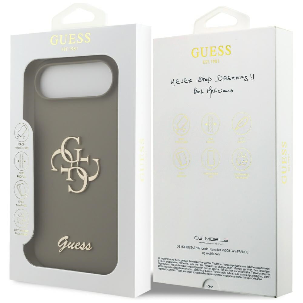 Husa de protectie Guess Silicone Big 4G Script (GUHCP17MSC4GSMW) compatibil cu iPhone 17 Air, Maro