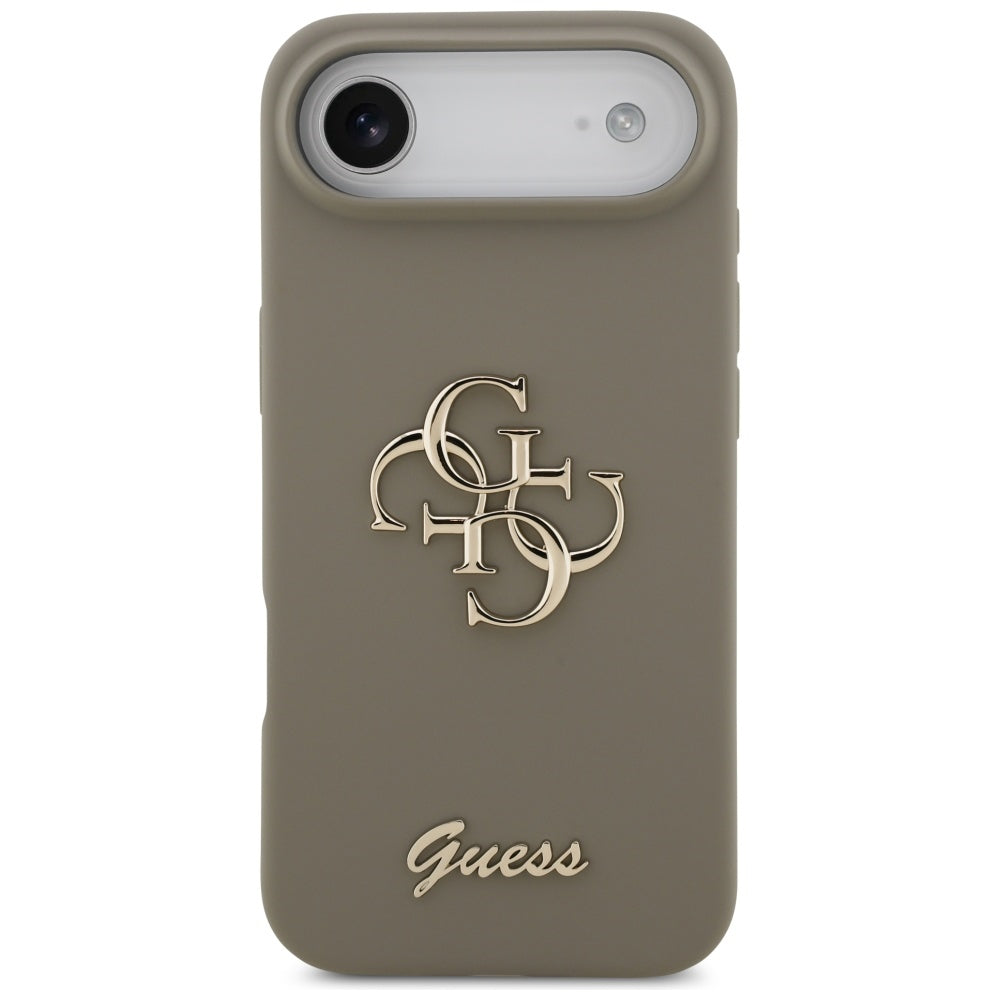 Husa de protectie Guess Silicone Big 4G Script (GUHCP17MSC4GSMW) compatibil cu iPhone 17 Air, Maro