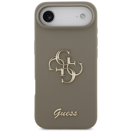 Husa de protectie Guess Silicone Big 4G Script (GUHCP17MSC4GSMW) compatibil cu iPhone 17 Air, Maro