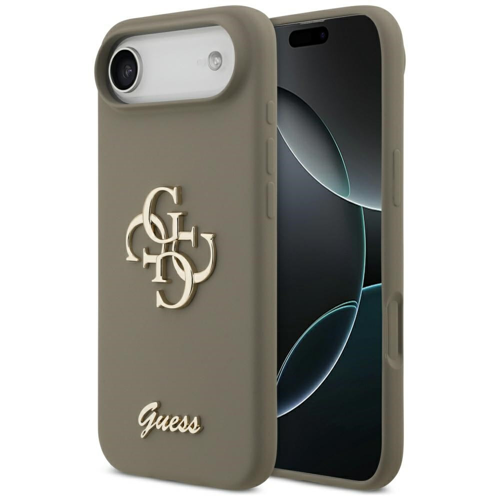 Husa de protectie Guess Silicone Big 4G Script (GUHCP17MSC4GSMW) compatibil cu iPhone 17 Air, Maro