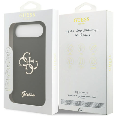 Husa de protectie Guess Silicone Big 4G Script (GUHCP17MSC4GSMK) compatibil cu iPhone 17 Air, Negru