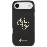 Husa de protectie Guess Silicone Big 4G Script (GUHCP17MSC4GSMK) compatibil cu iPhone 17 Air, Negru