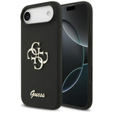 Husa de protectie Guess Silicone Big 4G Script (GUHCP17MSC4GSMK) compatibil cu iPhone 17 Air, Negru