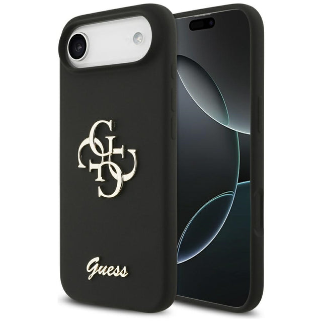 Husa de protectie Guess Silicone Big 4G Script (GUHCP17MSC4GSMK) compatibil cu iPhone 17 Air, Negru