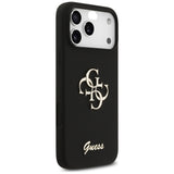 Husa de protectie Guess Silicone Big 4G Script (GUHCP17XSC4GSMK) compatibil cu iPhone 17 Pro Max, Negru