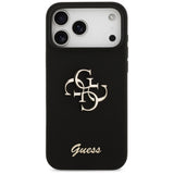 Husa de protectie Guess Silicone Big 4G Script (GUHCP17XSC4GSMK) compatibil cu iPhone 17 Pro Max, Negru