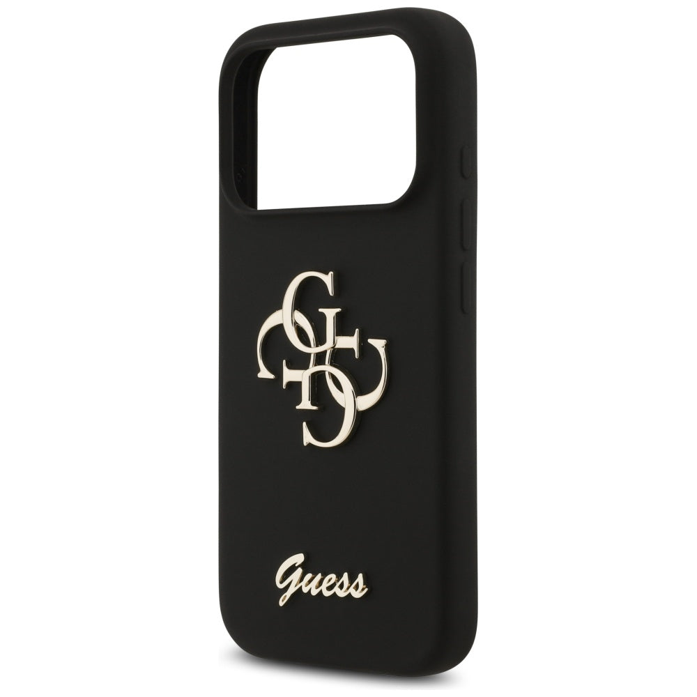 Husa de protectie Guess Silicone Big 4G Script (GUHCP17LSC4GSMK) compatibil cu iPhone 17 Pro, Negru