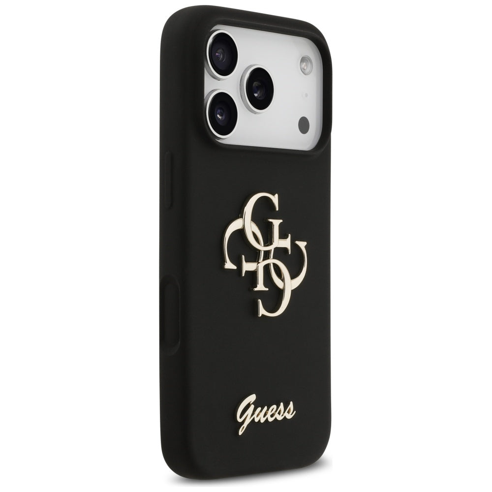 Husa de protectie Guess Silicone Big 4G Script (GUHCP17LSC4GSMK) compatibil cu iPhone 17 Pro, Negru