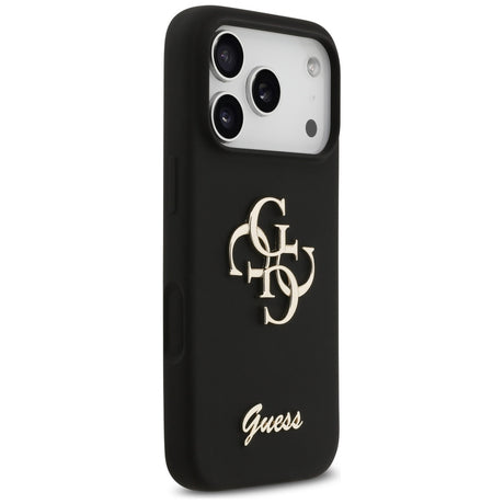 Husa de protectie Guess Silicone Big 4G Script (GUHCP17LSC4GSMK) compatibil cu iPhone 17 Pro, Negru