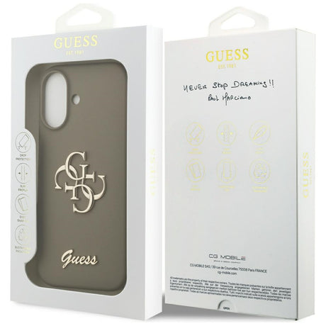 Husa de protectie Guess Silicone Big 4G Script (GUHCP17SSC4GSMW) compatibil cu iPhone 17, Maro