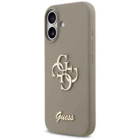 Husa de protectie Guess Silicone Big 4G Script (GUHCP17SSC4GSMW) compatibil cu iPhone 17, Maro