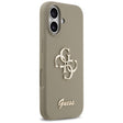Husa de protectie Guess Silicone Big 4G Script (GUHCP17SSC4GSMW) compatibil cu iPhone 17, Maro