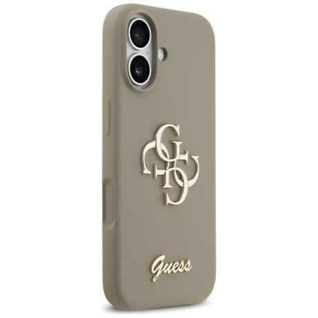 Husa de protectie Guess Silicone Big 4G Script (GUHCP17SSC4GSMW) compatibil cu iPhone 17, Maro