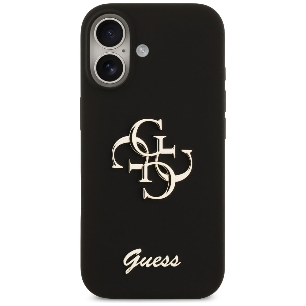 Husa de protectie Guess Silicone Big 4G Script (GUHCP17SSC4GSMK) compatibil cu iPhone 17, Negru