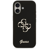 Husa de protectie Guess Silicone Big 4G Script (GUHCP17SSC4GSMK) compatibil cu iPhone 17, Negru