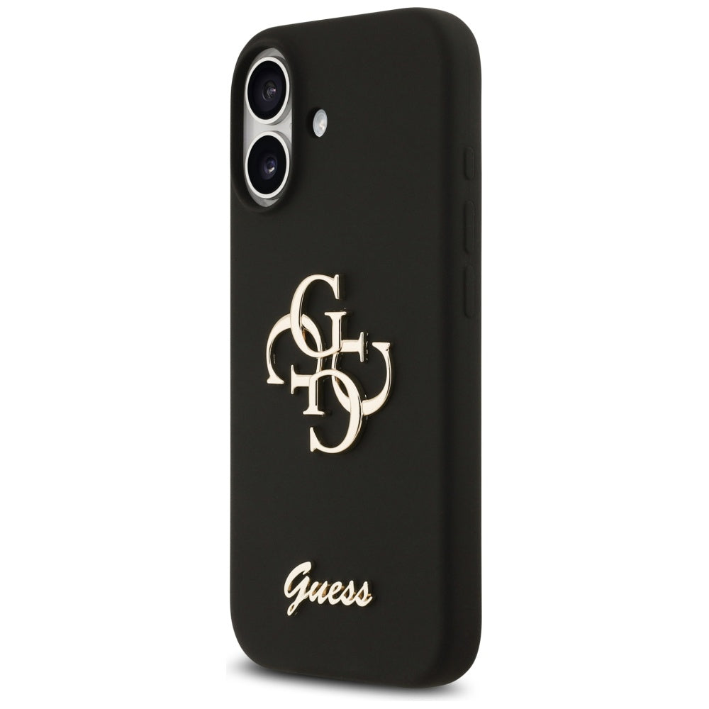 Husa de protectie Guess Silicone Big 4G Script (GUHCP17SSC4GSMK) compatibil cu iPhone 17, Negru