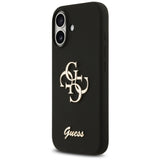 Husa de protectie Guess Silicone Big 4G Script (GUHCP17SSC4GSMK) compatibil cu iPhone 17, Negru