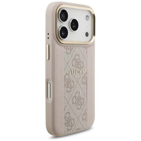 Husa de protectie Guess Hardcase 4G Stripe compatibil cu iPhone 17 Pro, Roz
