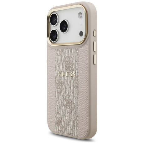 Husa de protectie Guess Hardcase 4G Stripe compatibil cu iPhone 17 Pro, Roz