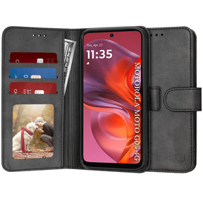 Husa de protectie Techsuit Diary Book compatibil cu Motorola Moto G05 / E15, Negru