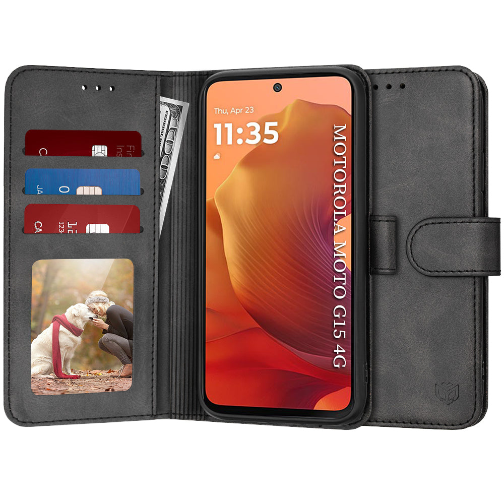 Husa de protectie Techsuit Diary Book compatibil cu Motorola Moto G15 / G15 Power / G17 / G17 Power, Negru