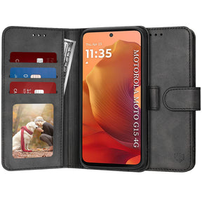 Husa de protectie Techsuit Diary Book compatibil cu Motorola Moto G15 / G15 Power / G17 / G17 Power, Negru