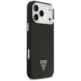 Husa de protectie Guess Grained Triangle Logo MagSafe compatibil cu iPhone 17 Pro Max, Negru