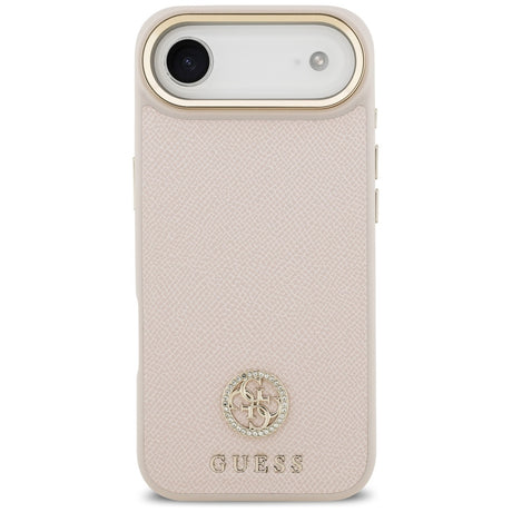 Husa de protectie Guess Grained Strass Logo MagSafe (GUHMP17MPGCRMDEP) compatibil cu iPhone 17 Air, Roz
