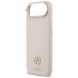 Husa de protectie Guess Grained Strass Logo MagSafe (GUHMP17MPGCRMDEP) compatibil cu iPhone 17 Air, Roz