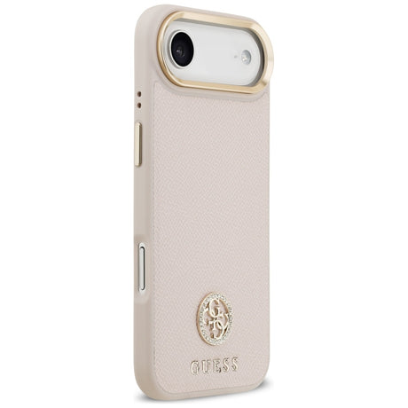 Husa de protectie Guess Grained Strass Logo MagSafe (GUHMP17MPGCRMDEP) compatibil cu iPhone 17 Air, Roz