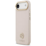 Husa de protectie Guess Grained Strass Logo MagSafe (GUHMP17MPGCRMDEP) compatibil cu iPhone 17 Air, Roz