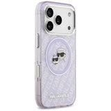 Husa de protectie Karl Lagerfeld IML Glitter K&C Heads Logo MagSafe (KLHMP17LHMKBKCHOU) compatibil cu iPhone 17 Pro, Mov
