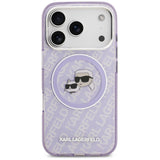 Husa de protectie Karl Lagerfeld IML Glitter K&C Heads Logo MagSafe (KLHMP17LHMKBKCHOU) compatibil cu iPhone 17 Pro, Mov