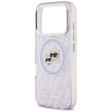 Husa de protectie Karl Lagerfeld IML Glitter K&C Heads Logo MagSafe (KLHMP17LHMKBKCHOU) compatibil cu iPhone 17 Pro, Mov