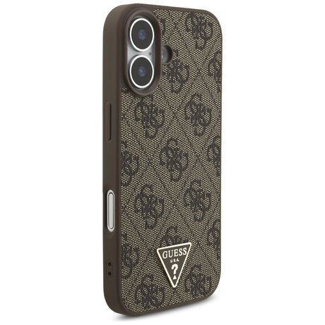 Husa de protectie Guess Hardcase 4G Strap Triangle Logo MagSafe (GUHMP17SP4TSDPPSW) compatibil cu iPhone 17, Maro