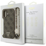 Husa de protectie Guess Hardcase 4G Strap Triangle Logo MagSafe (GUHMP17SP4TSDPPSW) compatibil cu iPhone 17, Maro