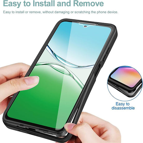 Folie de protectie Techsuit ColorVerse 360 Series + compatibil cu Oppo A5 4G / A5 5G, Negru