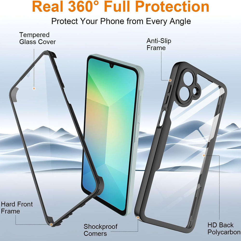 Folie de protectie Techsuit ColorVerse 360 Series + compatibil cu Samsung Galaxy A07 4G, Negru
