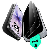Folie de protectie ESR Privacy Tempered Glass UltraFit (set de 3) compatibil cu iPhone 17 / iPhone 16 Pro, Negru