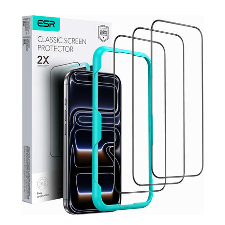 Folie de protectie ESR Tempered Glass (set de 3) compatibil cu iPhone 17 Air, Negru